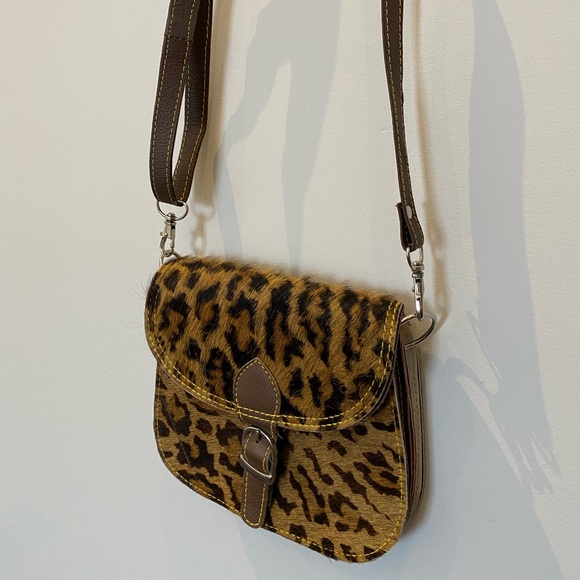Fuzzy leopard print shoulder strap bag - Picture 1 of 5
